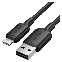 Vention USB 2.0 Type-A Male to Lightning Male 2.4A Cable 2M Black PVC Type