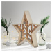 Solight LED vánoční hvězda, přírodní dřevo 2 x AA , teplá bílá 1V231