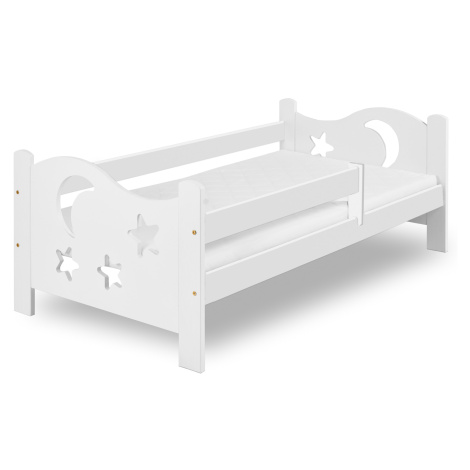 Dětská postel MOON 80 x 160 cm, bílá Rošt: Bez roštu, Matrace: Matrace COMFY HR 10 cm