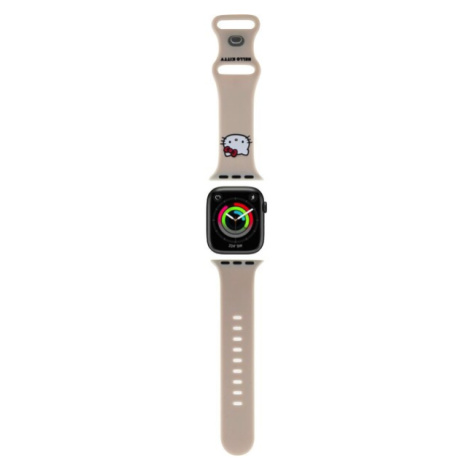 Hello Kitty Liquid Silicone Kitty Head Logo Řemínek pro Apple Watch 38/40/41mm béžový