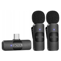 Mini bezdrátový klopový mikrofon Boya BY-V20 Usb C 2ks přijímač