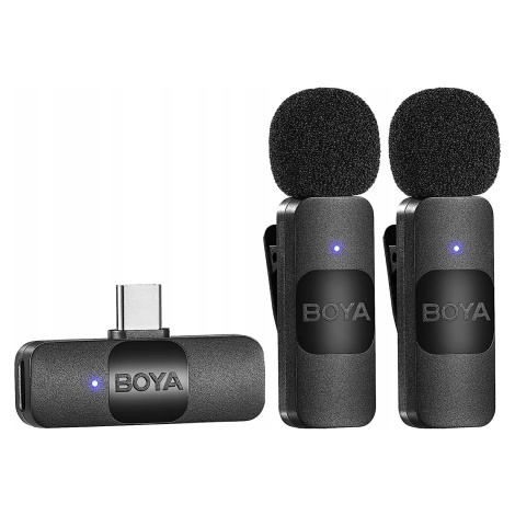 Mini bezdrátový klopový mikrofon Boya BY-V20 Usb C 2ks přijímač