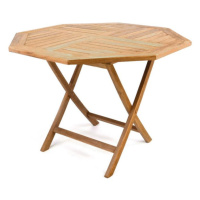 Garthen 2148 Skládací zahradní stolek z týkového dřeva, Ø 100 cm
