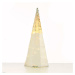 ACA Lighting stříbrná + bílá dekorační kuželový strom 35 WW LED na baterie 3xAA, IP20 pr.27.5x90