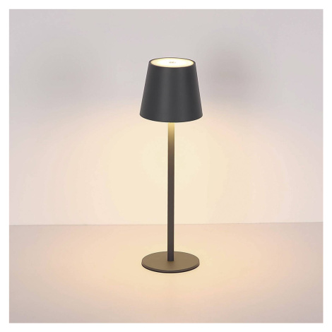 Globo LED dobíjecí stolní lampa Vannie, černá, výška 36 cm, CCT