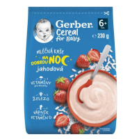 GERBER Kaše mléčná cereal jahodová Dobrou noc 230 g