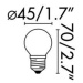FARO LED žárovka G45 filament E27 2W 2700K