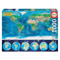 Educa puzzle Neon World map 1000 dílů 16760