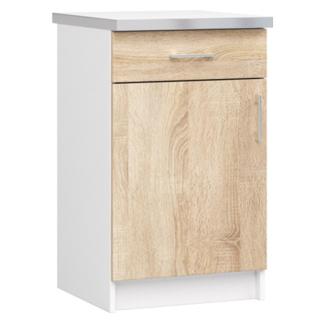 Spodní kuchyňská skříňka s deskou LIMA S50 SZ1 bílá / dub sonoma