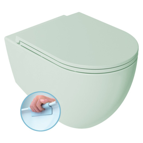 INFINITY závěsná WC mísa, Rimless, 36,5x53cm, zelená mint 10NF02001-2T