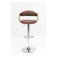 KARE Design Hnědá polstrovaná barová židle Monaco