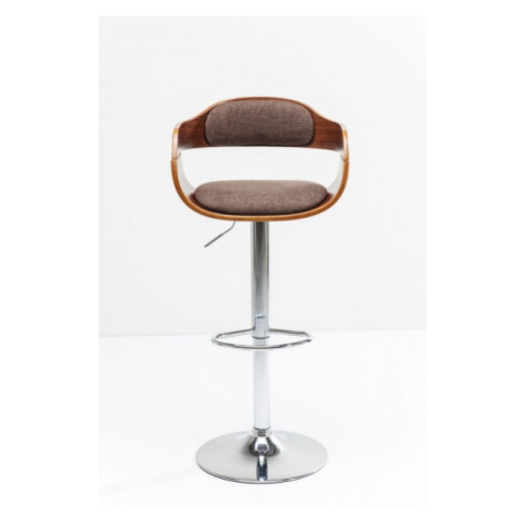 KARE Design Hnědá polstrovaná barová židle Monaco