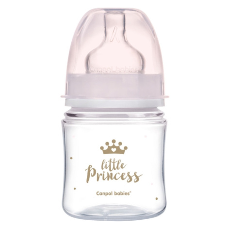 CANPOL BABIES - Lahev se širokým hrdlem Royal Baby 120 ml růžová