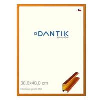 DANTIK rámeček 30 × 40, ALU profil 7269 Oranžový Citrin broušený plexi čiré