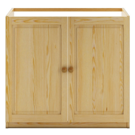 Dřevěná kuchyňská dolní dřezová skříňka NGADI, šíře 80 cm, masiv borovice, moření: … Drewmax