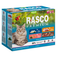 Rasko Premium Cat Pouch Sterilized 3 x salmon 3 x cod 3 x duck 3 x turkey 12 x 85 g