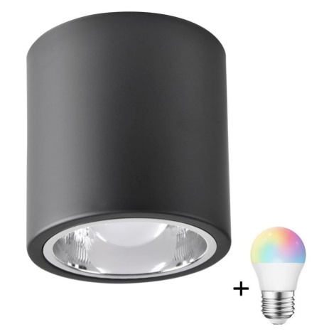 LED RGBW Stmívatelné bodové svítidlo JUPITER 1xE27/6,5W/230V pr. 13 cm černá SA1043+AI0818