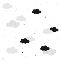 Dekornik Tapeta mraky a růžové hvězdy 280x50 cm