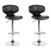 Sada 2 barových židlí z ekokůže černá CONWAY, 160605