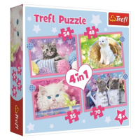 Trefl Puzzle Veselé kočičky 4v1 (35,48,54,70 dílků)