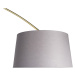 Oblouková lampa mosaz s mramorovým látkovým stínidlem šedá 45 cm - XXL