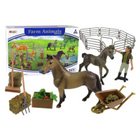 mamido  Sada figurek farma s usedlostí bronzových koní