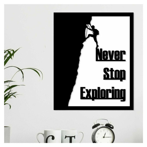 Dřevěný motivační obraz s citátem - Never Stop Exploring DUBLEZ