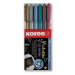 Popisovač Kores Style Brush Marker Metallic, 6 barev Kores