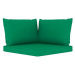 SHUMEE Podušky na pohovku z palet 3 ks, 6 × 60 × 60 cm, zelená
