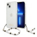 Guess GUHCP13SKPSWH hard silikonové pouzdro iPhone 13 Mini 5.4" transparent White Pearl