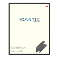 DANTIK rámeček 40 × 50, ALU profil 6220 Černý matný plexi čiré