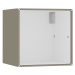 mauser Závěsný otevřený samostatný box, šířka 385 mm, béžovošedá / čistá bílá