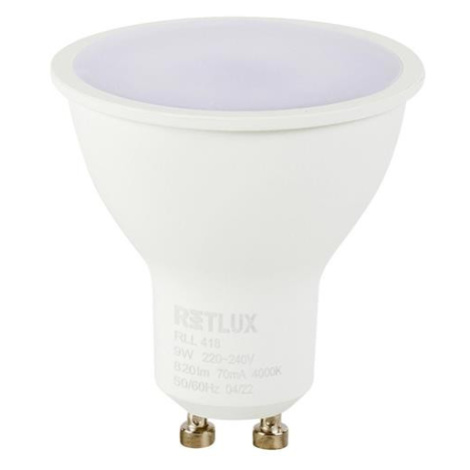 Žárovka LED GU10 9W bílá přírodní RETLUX RLL 418