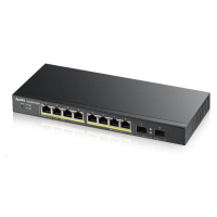 Zyxel GS1900-10HP v2 10-port Desktop Gigabit Web Smart PoE Switch, 8x gigabit PoE RJ45, 2x SFP, 