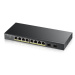 Zyxel GS1900-10HP v2 10-port Desktop Gigabit Web Smart PoE Switch, 8x gigabit PoE RJ45, 2x SFP, 
