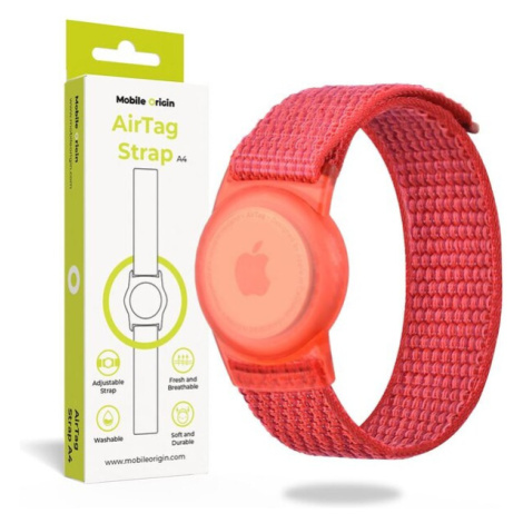 Mobile Origin AirTag Strap nylonový řemínek červený