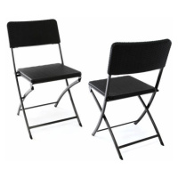 Garthen 37104 Sada 2 skládacích polyratanových židlí 80 x 40 cm