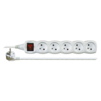 EMOS Prodlužovací kabel s vypínačem – 5 zásuvek, 7m, bílý