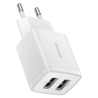 Baseus Kompaktní síťová nabíječka 2x USB 10,5 W bílá (CCXJ010202)