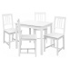 Idea Jídelní stůl 8842B bílý lak + 4 židle 869B bílý lak