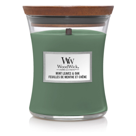 WOODWICK Vonná svíčka váza střední  Mint Leaves & Oak 275 g