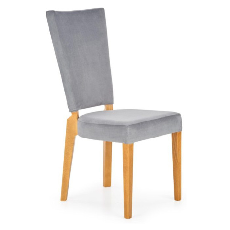 Halmar Halmar Šedá jídelní židle ROIS s vysokým opěrákem a masivními bukovými nohami