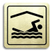 Accept Piktogram "bazén krytý" (80 × 80 mm) (zlatá tabulka - černý tisk)