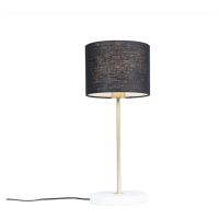 Mosazná stolní lampa s černým odstínem 20 cm - Kaso