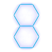 Escape6 Kompletní LED hexagonové svítidlo modré, rozměr 2 elementy 97 × 168 cm