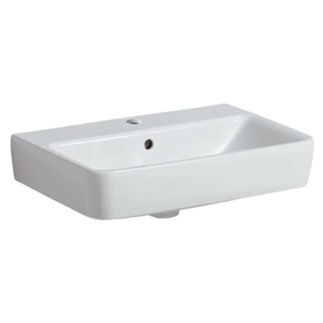 Geberit Selnova Compact - Umyvadlo 55x37 cm, s přepadem, otvor pro baterii, bílá 501.509.00.7