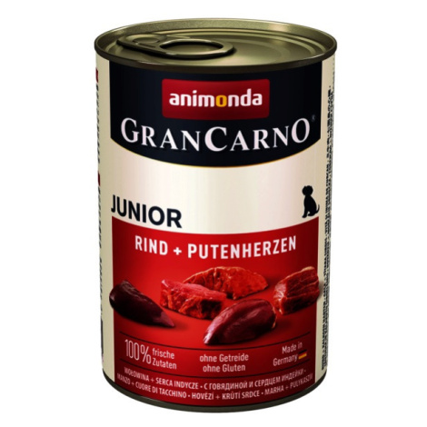 Animonda GranCarno Junior konzerva, hovězí a krůtí srdce 400 g (82728)