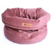 Růžový sametový pelíšek ø 40 cm Basket Royal - Petsy