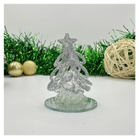 Svítící vánoční dekorace - stříbrný stromek