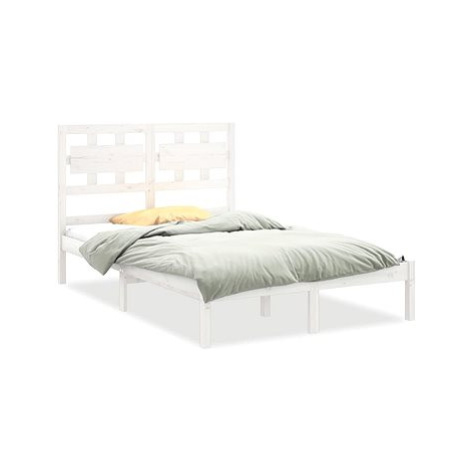 Rám postele bílý masivní dřevo 120 × 200 cm, 3105661 SHUMEE